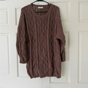 Cozy Cable Knit Sweater in Rich Brown